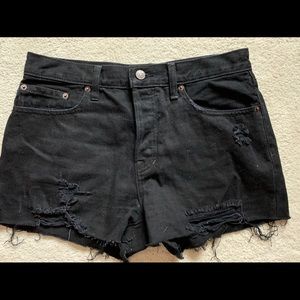 Free people black jean shorts
